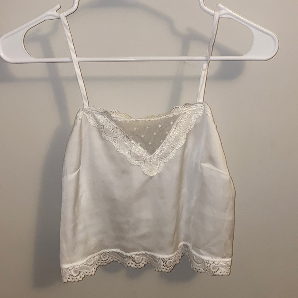Brandy Melville silk white tank top